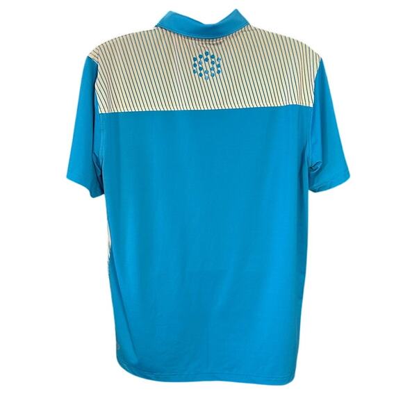 Puma Golf Blue and White Striped Short Sleeve Performance Wear Polo Size L - Picture 3 of 10